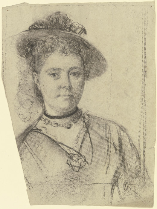 Portrait of a lady with a hat à Otto Scholderer