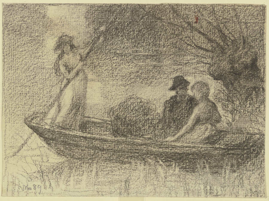 Couple in a barge à Otto Scholderer