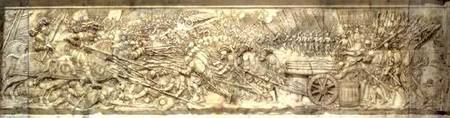 The Battle of Marignano in 1515, from the tomb of Francois I and Claude of France, Duchess of Britta à P Bontemps