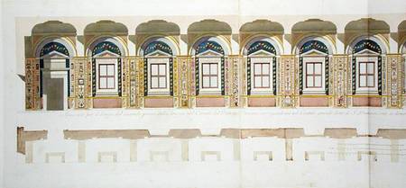 Vertical section of the second floor of the Raphael Loggia at the Vatican, from 'Delle Loggie di Raf à P. Savorelli