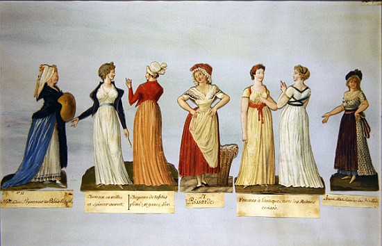 Dresses and costumes in vogue during the French Revolution à P. A. Lesueur