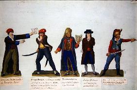 Jacobins and terrorists at the period of the Reign of Terror (1793-4) during the French Revolution