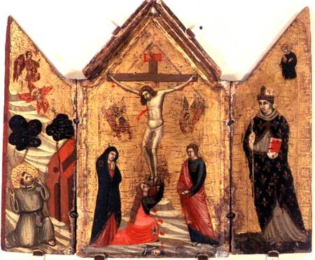 Crucifixion Triptych with St. Francis Receiving the Stigmata and St. Benedict à Pacino  di Buonaguida