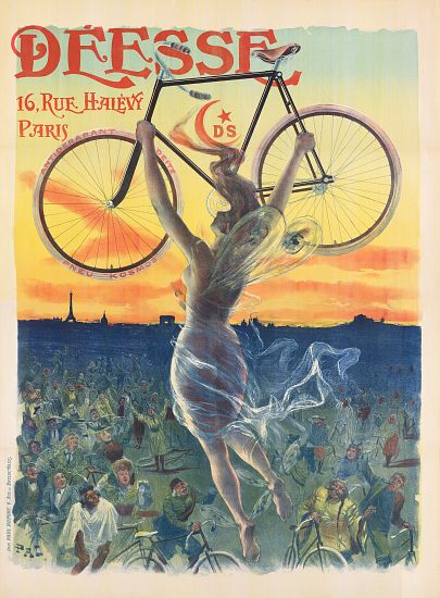 French Art Nouveau Poster for Deesse Bicycles à Pal