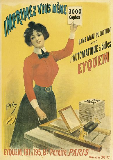 Poster advertising 'Eyquem' printers à Pal