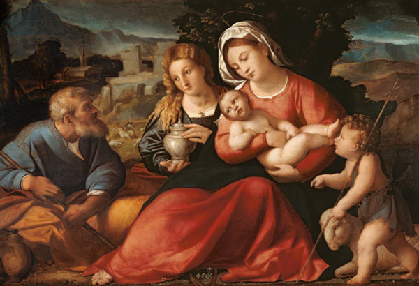 Die Hl. Familie mit dem Johannesknaben und Maria Magdalena à Palma le VIeux (alias Jacopo Negretti)