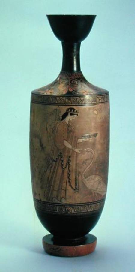 Attic white-ground Lekythos with Artemis and a swan à Pan  Painter