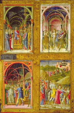 The Birth of the Virgin and Four Saints (tempera & gold leaf on panel)
