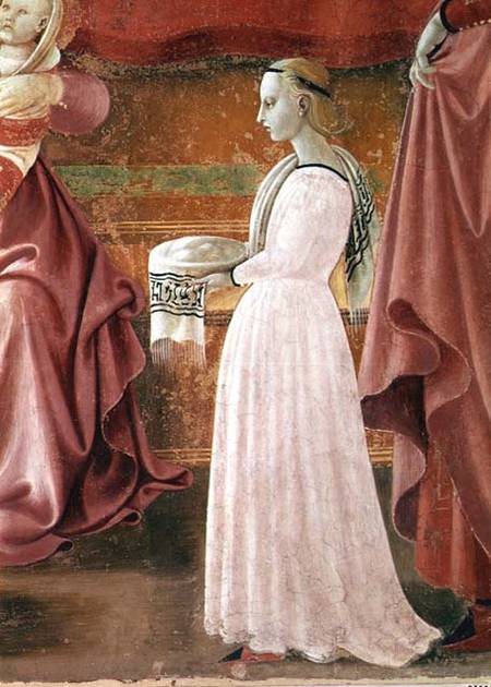The Birth of the Virgin, detail of a standing maid servant from the fresco cycle of the Lives of the à Paolo Uccello