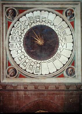 Canonical clock with the heads of four prophets