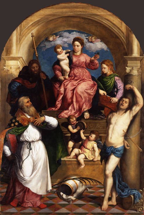 Enthroned Madonna with Child and Saints à Paris Bordone