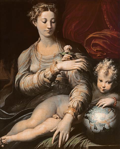 La Madonne avec la rose à Parmigianino (dit le Parmesan)