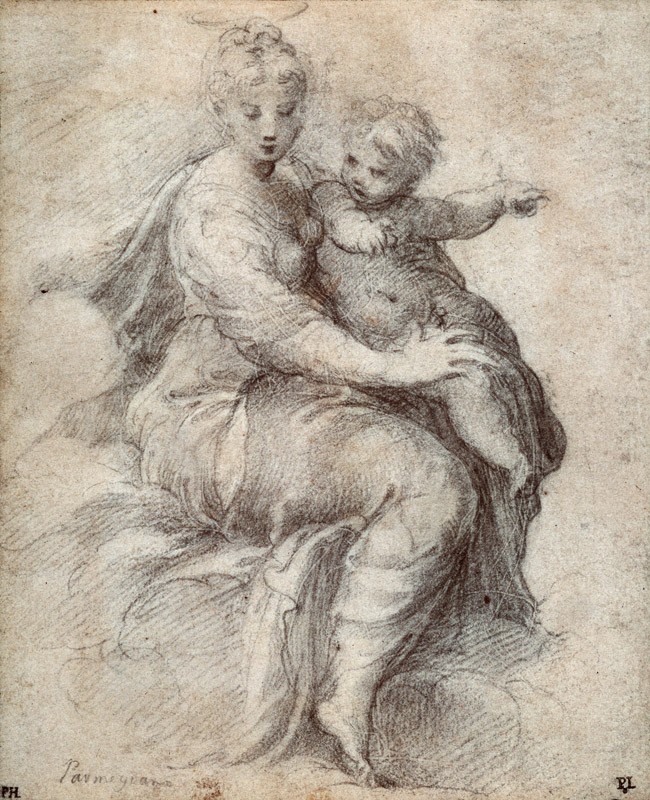 Madonna and Child on the Clouds à Parmigianino (dit le Parmesan)