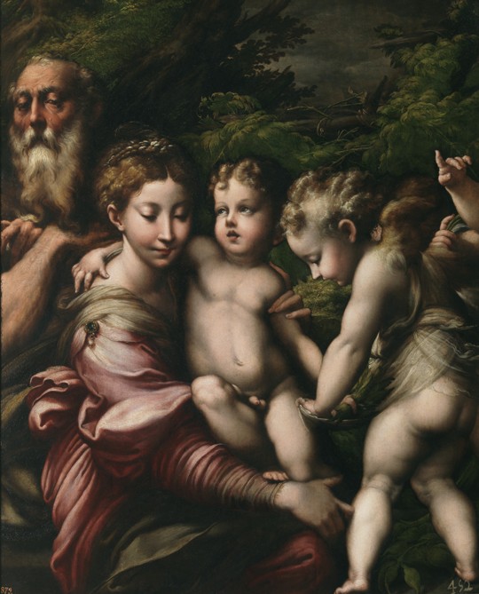 The Holy Family with Angels à Parmigianino (dit le Parmesan)