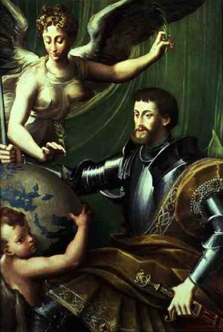 Emperor Charles V (1500-58) Receiving the World à Parmigianino (dit le Parmesan)