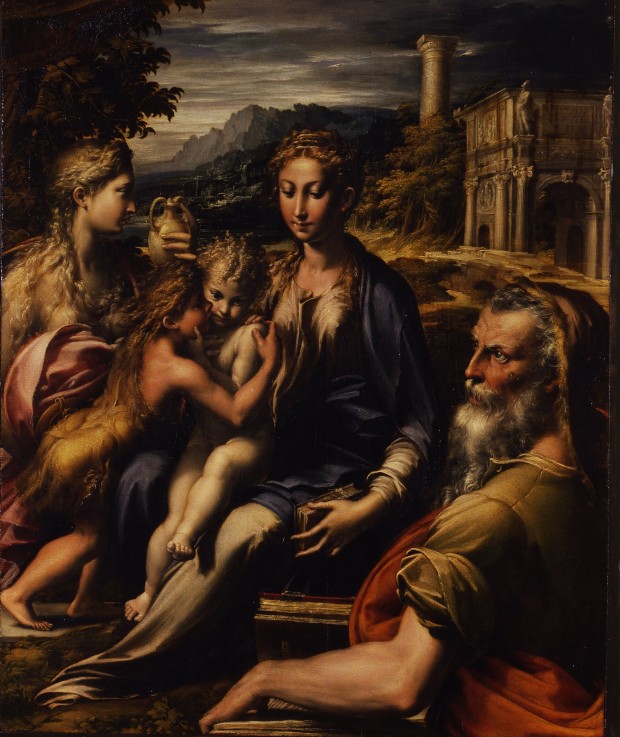 Madonna and Child with Saint (Madonna di San Zaccaria) à Parmigianino (dit le Parmesan)