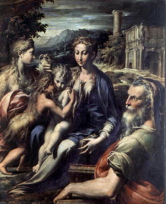 Madonna with Saint Zacharias, c.1527-30 (oil on canvas) à Parmigianino (dit le Parmesan)