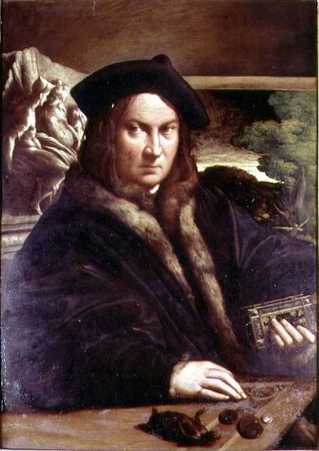 Portrait of a gentleman wearing a beret à Parmigianino (dit le Parmesan)