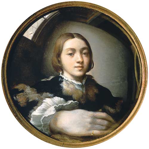 auto-portrait dans le miroir convexe à Parmigianino (dit le Parmesan)