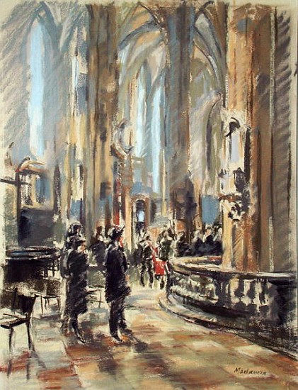 Inside Stephansdom (pastel on paper)  à  Pat  Maclaurin