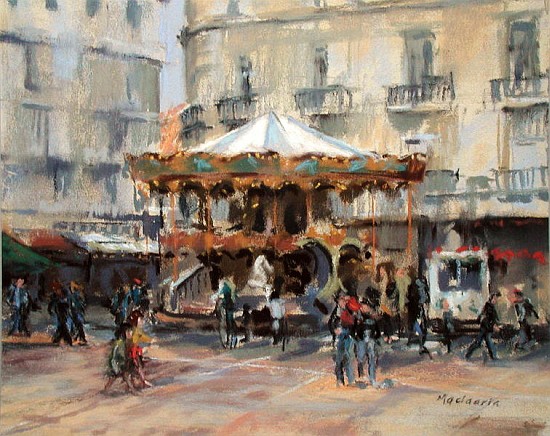 Little Carousel, Montpellier (pastel on paper)  à  Pat  Maclaurin