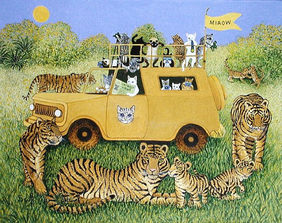 Cat Safari (oil on canvas)  à Pat  Scott