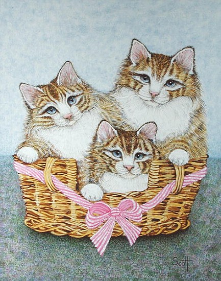 Sister Kittens (oil on canvas)  à Pat  Scott