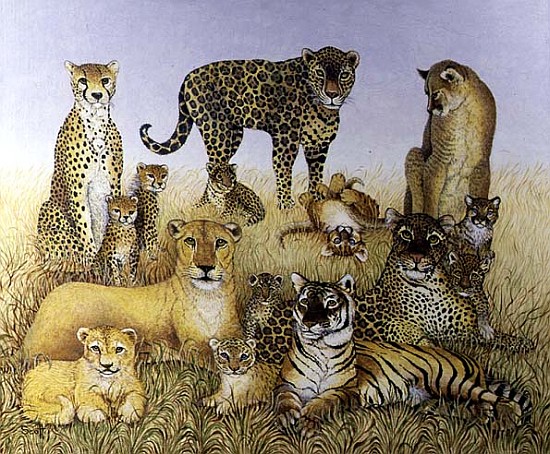 The Big Cats (acrylic on calico)  à Pat  Scott