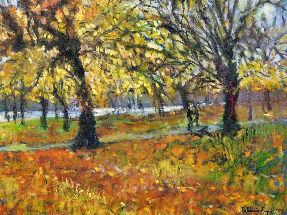 November in Hyde Park, 1997 (oil on canvas)  à Patricia  Espir