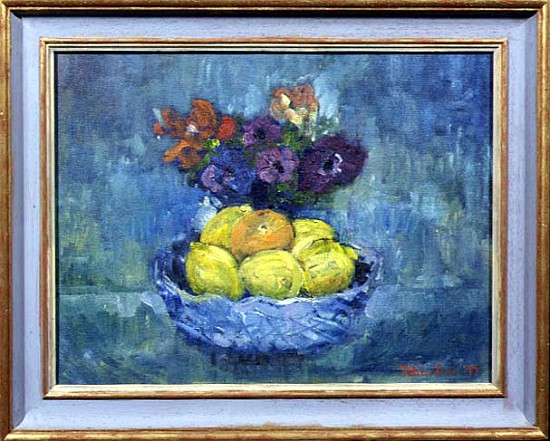 Fruit and Flowers, 1997 (oil on canvas)  à Patricia  Espir