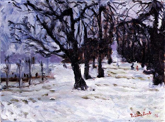 Playground Under Snow, 1994 (oil on canvas)  à Patricia  Espir