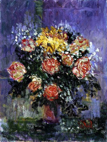 Roses and Gypsophila, 1996 (oil on canvas)  à Patricia  Espir