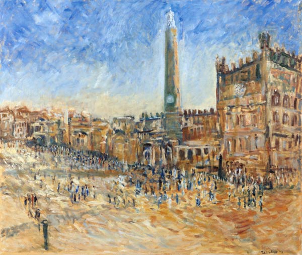 The Piazza in Siena, 1995 (oil on canvas)  à Patricia  Espir