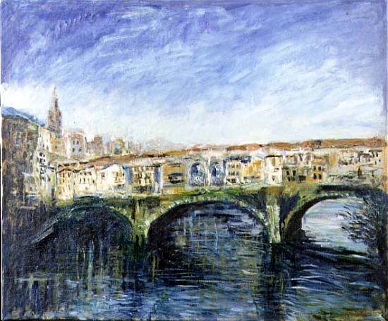 The Ponte Vecchio, Florence, 1995 (oil on canvas)  à Patricia  Espir