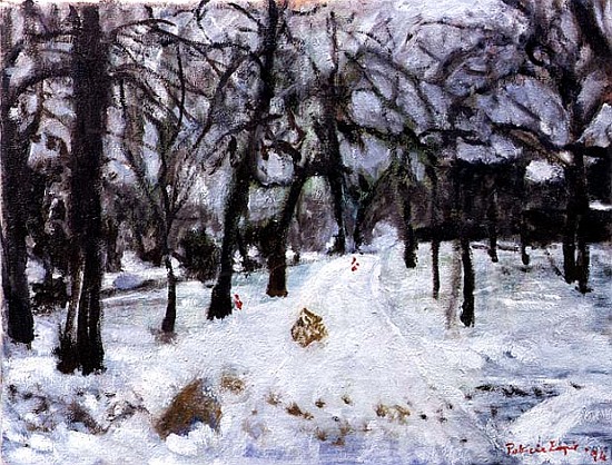 Tracks in the snow, 1994 (oil on canvas)  à Patricia  Espir