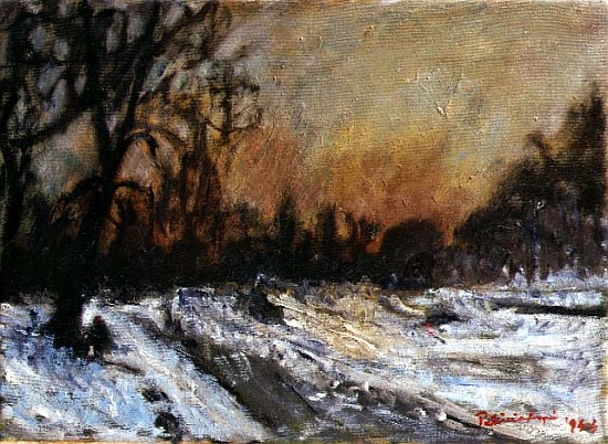Winter Sunset, 1996 (oil on canvas)  à Patricia  Espir