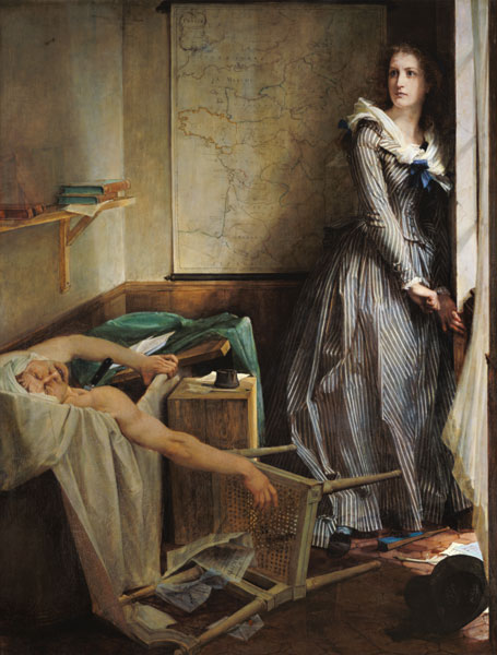 Charlotte Corday after the murder of Marat à Paul Baudry