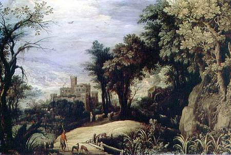 Landscape with Huntsmen à Paul Brill ou Bril
