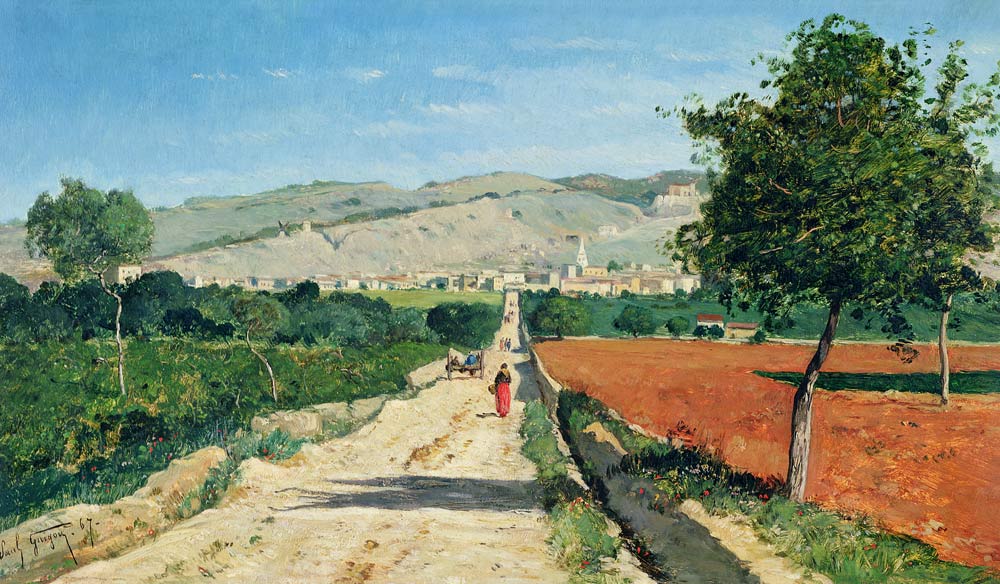 Landscape in Provence. View from Saint-Saturnin-d'Apt à Paul Camille Guigou