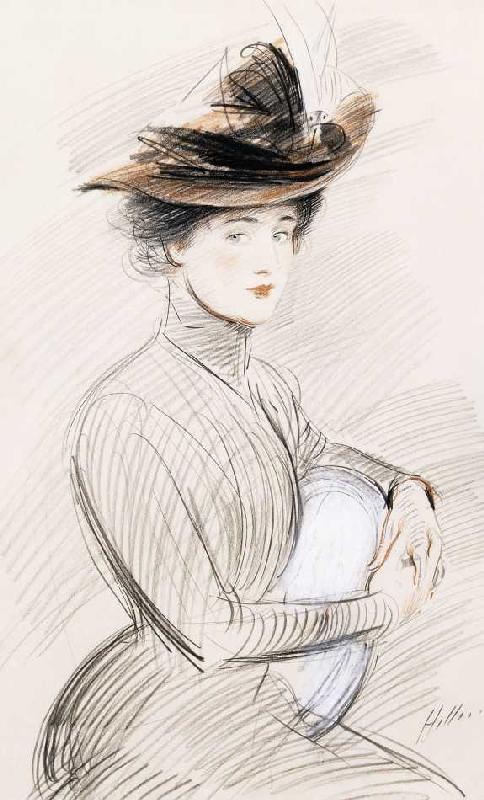 Bildnis einer eleganten Dame. à Paul César François Helleu