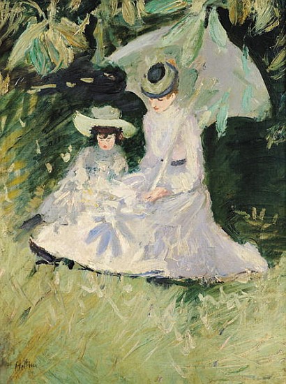 Madame Helleu and her Daughter at the Chateau of Boudran à Paul Cesar Helleu