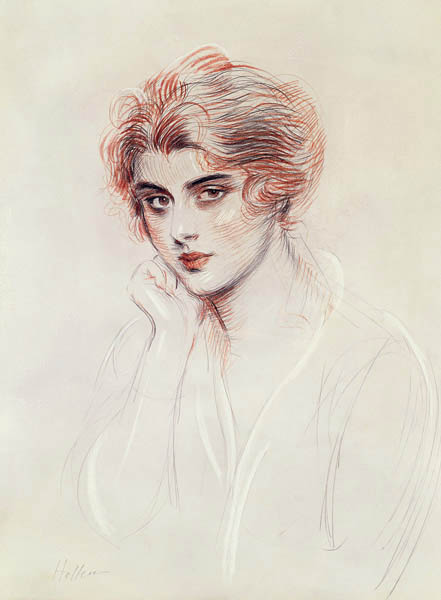 The Artist''s Daughter (coloured pencil on paper) à Paul Cesar Helleu