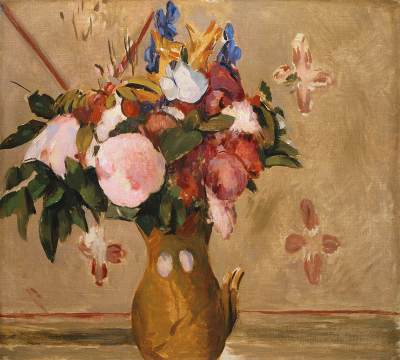 Botte de fleurs dans un vase II brun. à Paul Cézanne