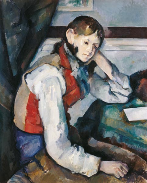 The Boy in the Red Waistcoat à Paul Cézanne