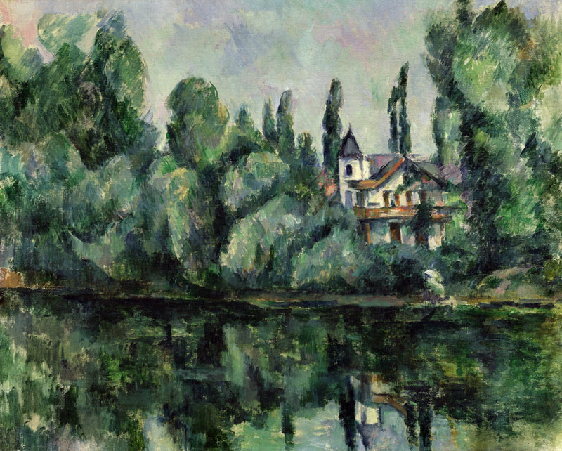 The banks of the Marne (Villa on the Bank of a River) à Paul Cézanne