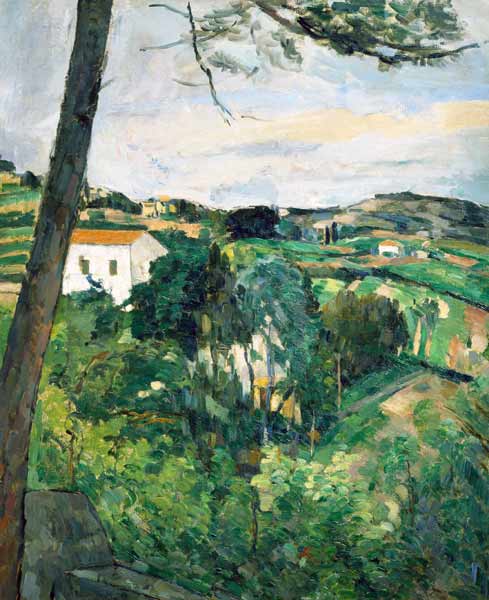 Landscape with red roof or The pine at the Estaque, 1875-76 (see also 287551) à Paul Cézanne