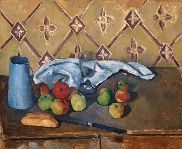 Fruit, Serviette and Milk Jug à Paul Cézanne