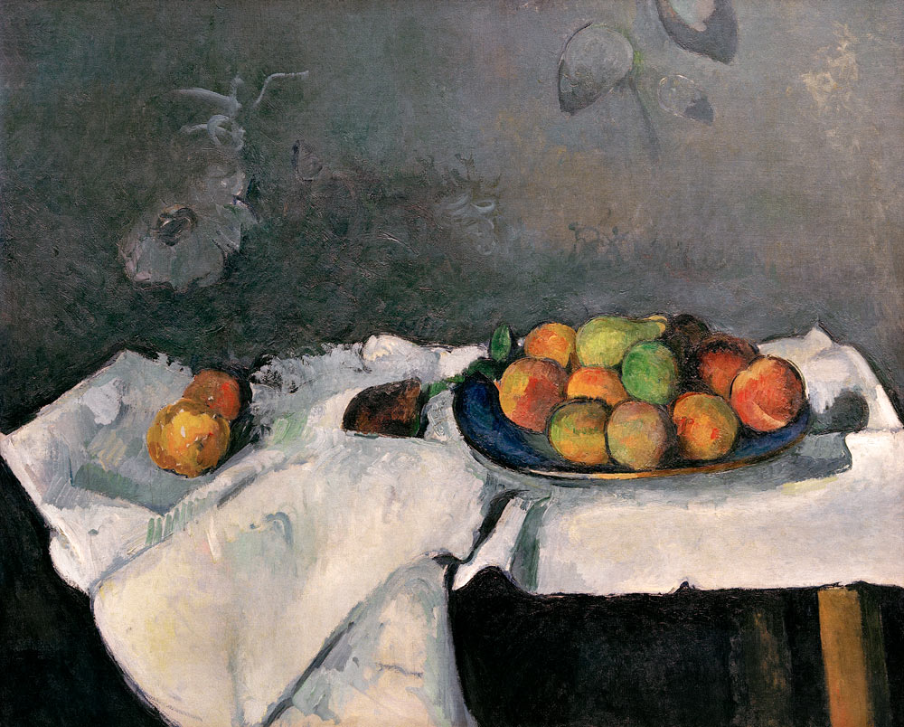 Plate with peaches. à Paul Cézanne