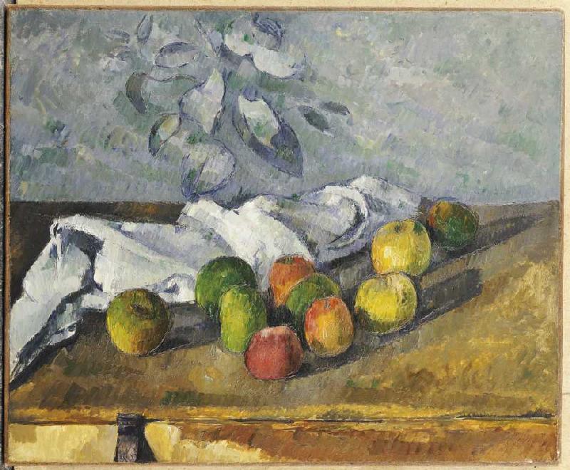 Äpfel und ein Handtuch. à Paul Cézanne