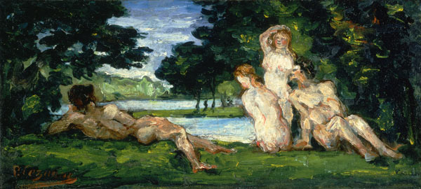 Bathers, Male and Female à Paul Cézanne
